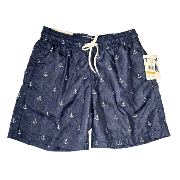 NWT Trunks Surf & Swim Co. Printed Sano Swim Shorts Mens Sm Chambray Anchor AOP - Picture 3 of 8